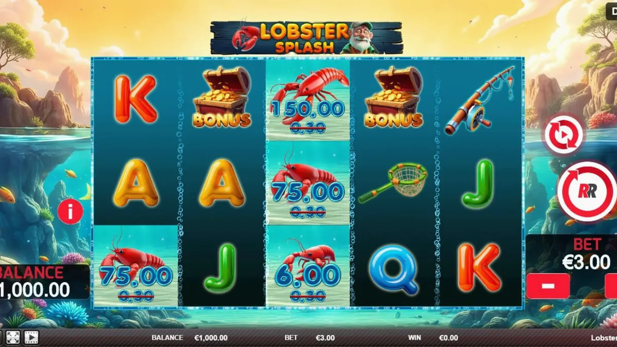Lobster Splash slot gameplay interface