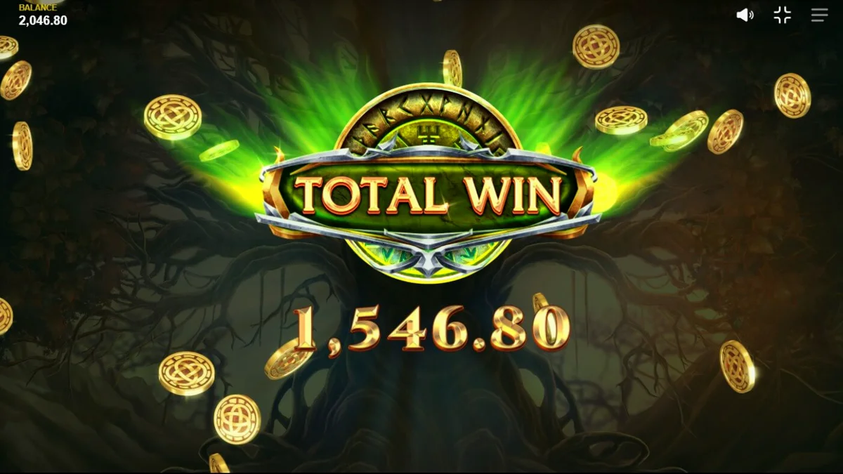 Tampilan visual slot Loki’s Descendants dengan tema mitologi Nordik yang gelap dan magis